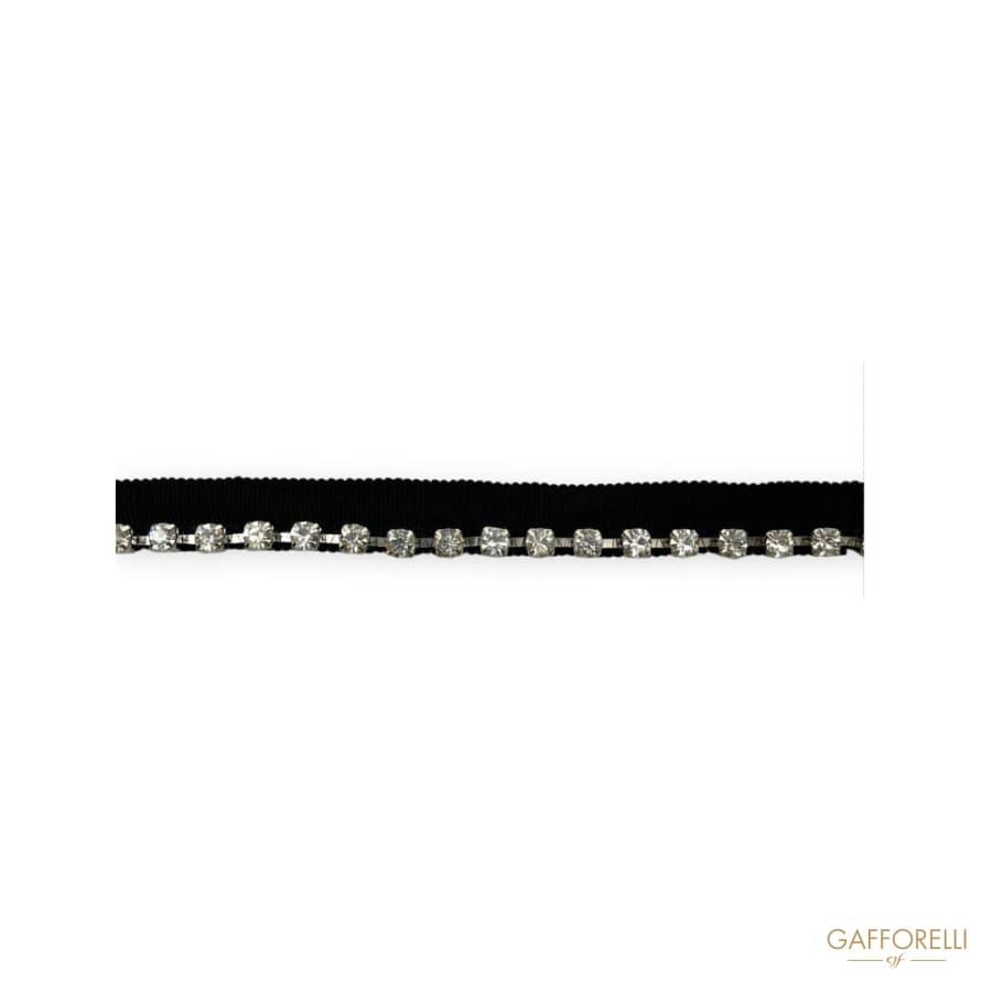 Ribbon Trimmings With Rhinestone Chain H434 - Gafforelli Srl