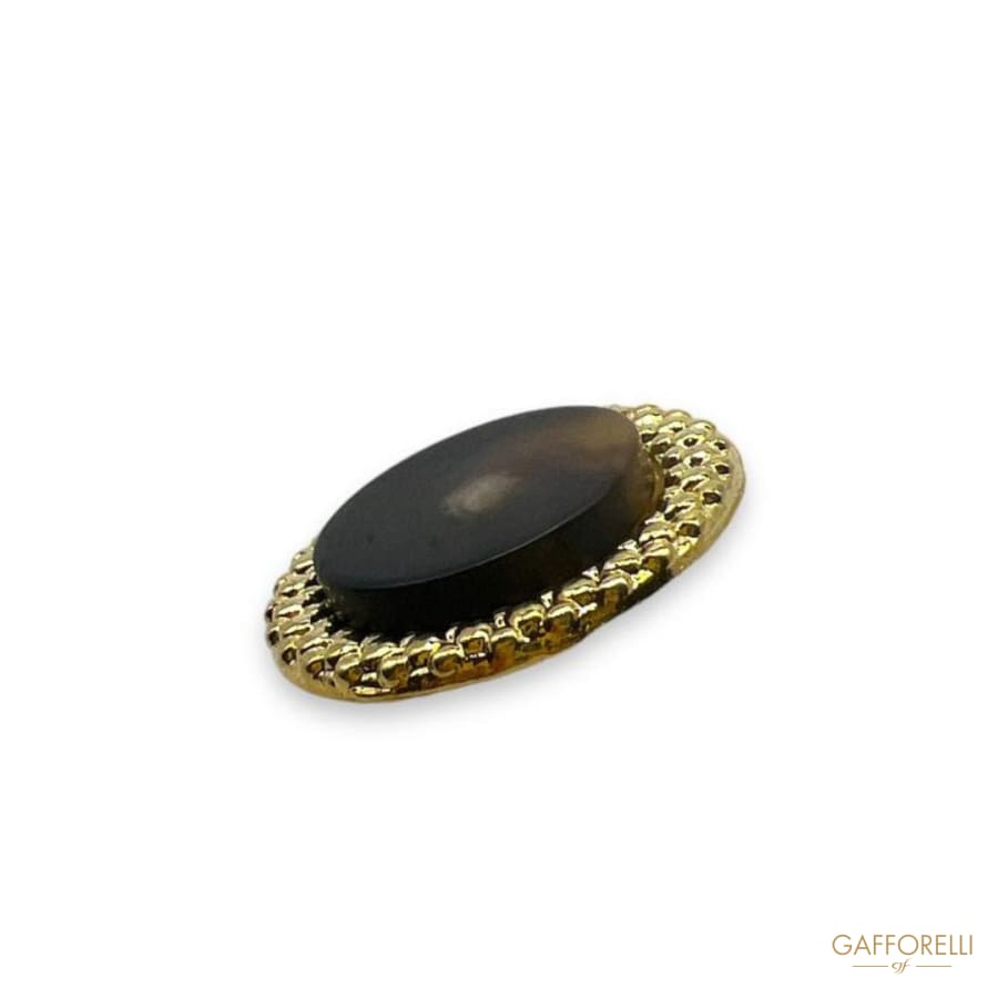 Round Button with Metal Base and Central Spotted- Art. D401