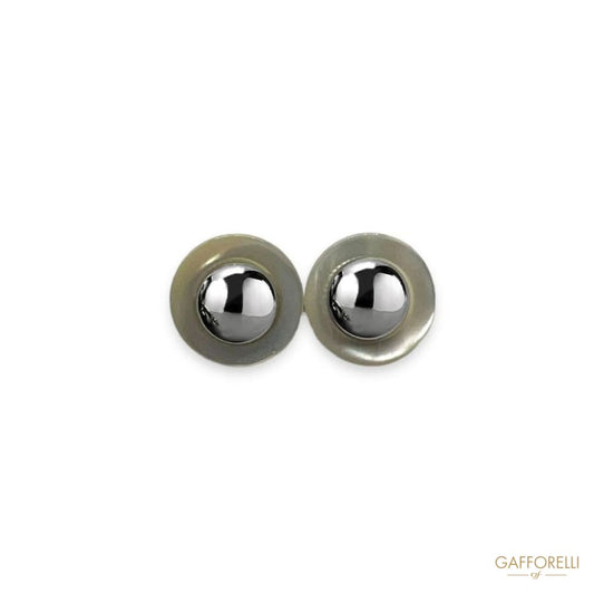 Round Cufflink with Central Metal Detail U400 - Gafforelli
