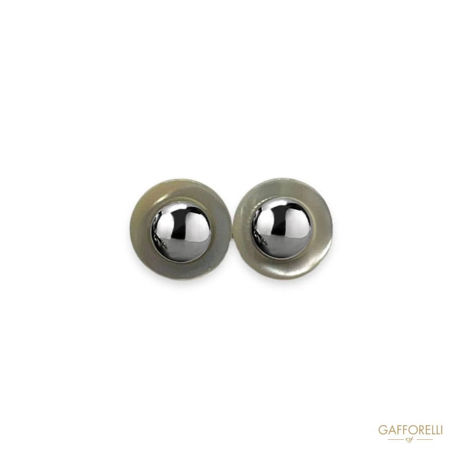 Round Cufflink With Central Metal Detail U400 - Gafforelli