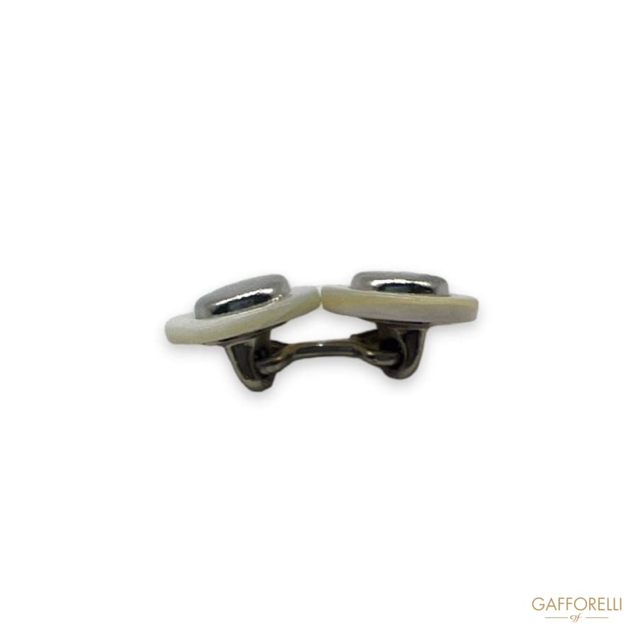 Round Cufflink With Central Metal Detail U400 - Gafforelli