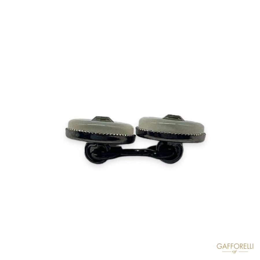 Round Cufflink With Central Rhinestone Detail U387 -