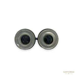 Round Cufflink With Central Rhinestone Detail U387 -