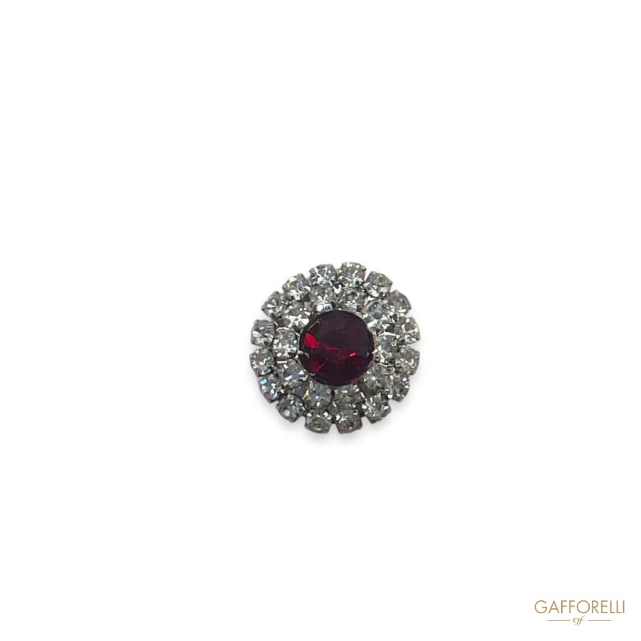 Round Cufflink With Rhinestones U66 Gem - Gafforelli Srl