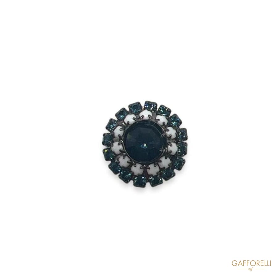 Round Cufflink With Rhinestones U436 - Gafforelli Srl