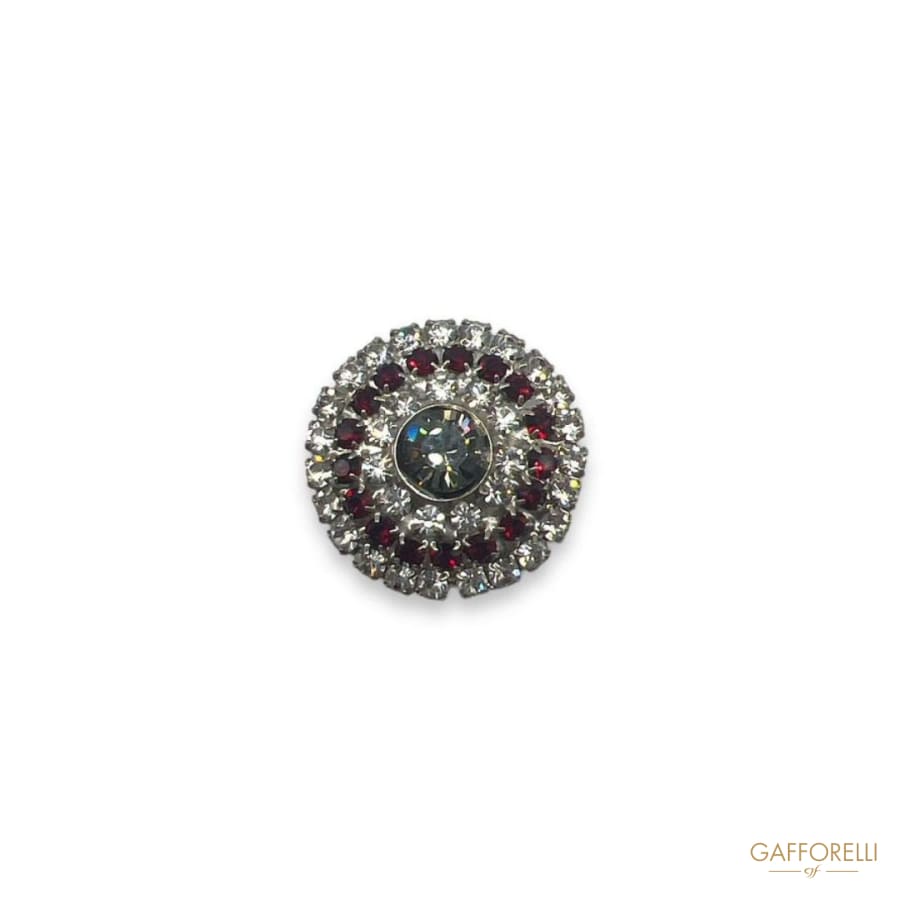 Round Cufflink With Rhinestones U436 - Gafforelli Srl