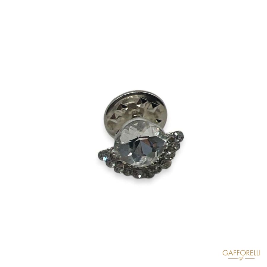 Eye-shaped Brooch with Rhinestones U292 - Gafforelli Srl
