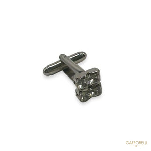 Square Cufflink Made Of Rhinestones U483 - Gafforelli Srl