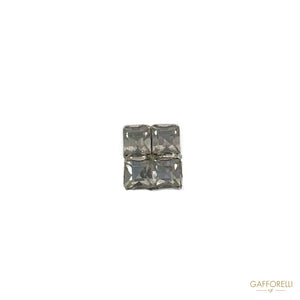 Square Cufflink Made Of Rhinestones U483 - Gafforelli Srl