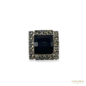 Square Cufflink With Rhinestones U257 - Gafforelli Srl