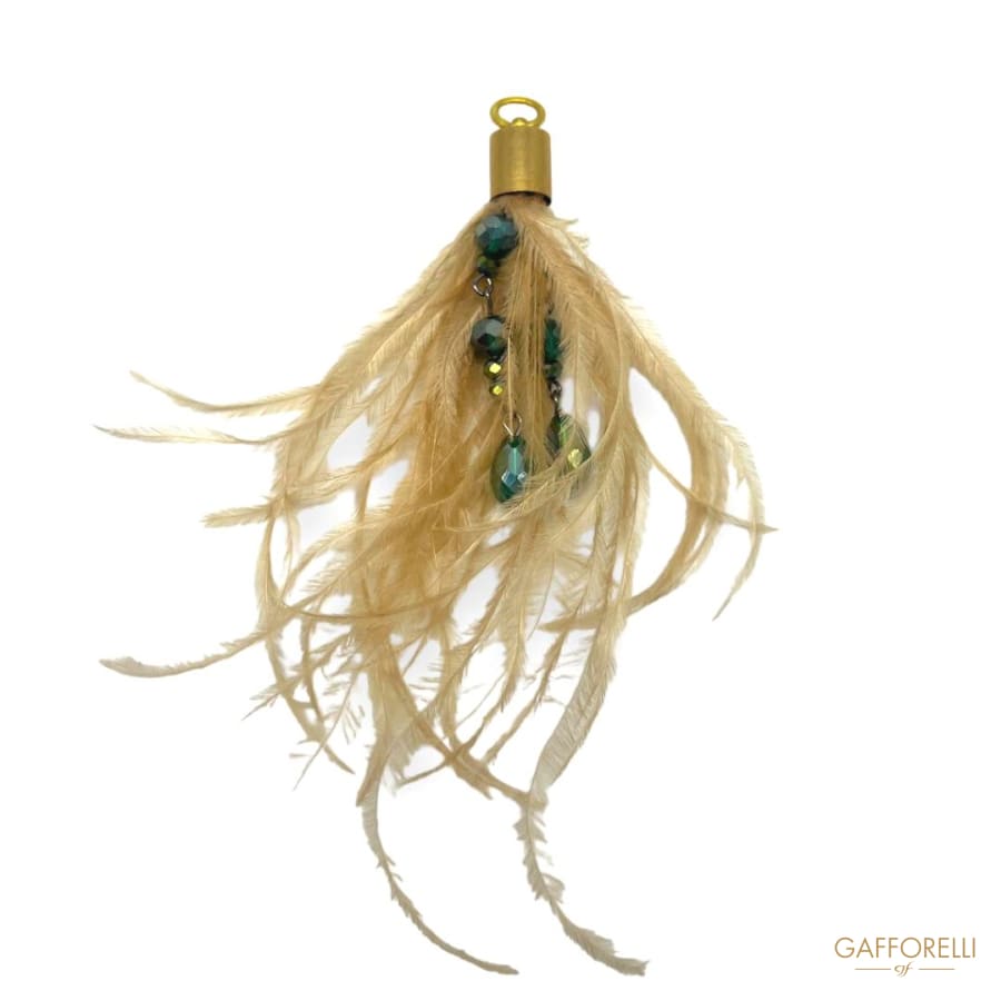 Tassel with Beads and Feathers H424 - Gafforelli Srl tassels
