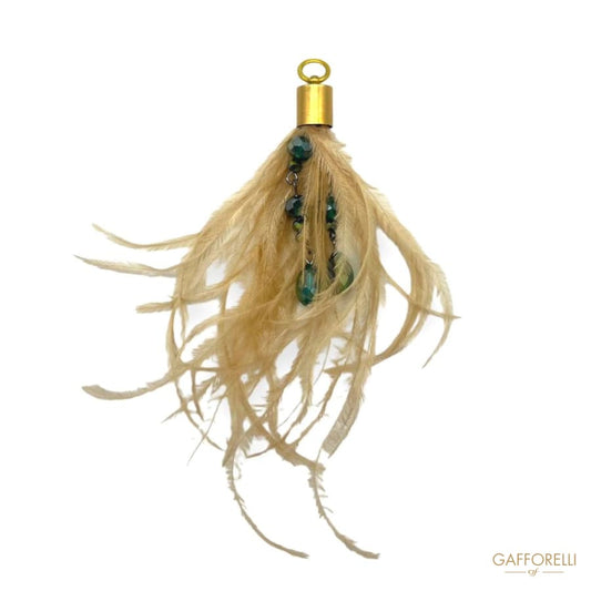 Tassel with Beads and Feathers H424 - Gafforelli Srl tassels
