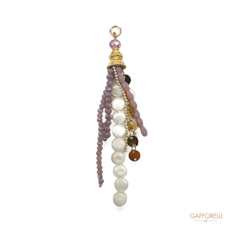 Tassel with Rhinestones Mother of Pearls and Metal A823