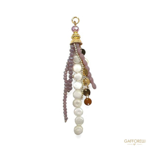 Tassel with Rhinestones Mother of Pearls and Metal A823