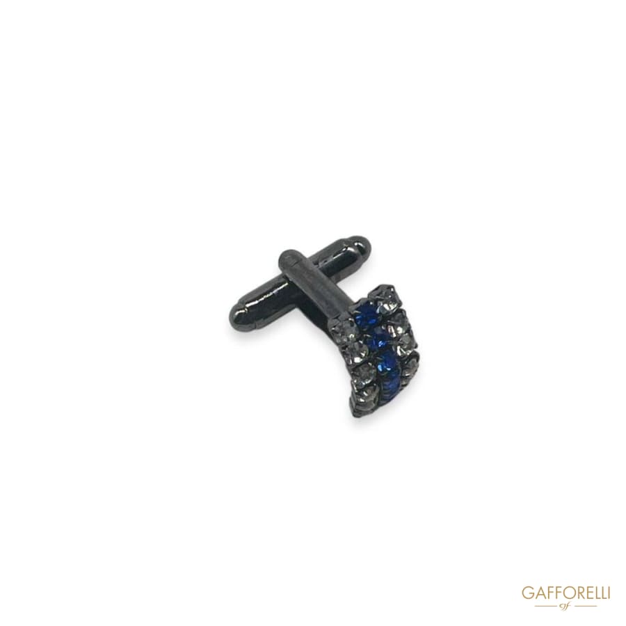 Two-tone Rhinestone Cufflink U57 Gem - Gafforelli Srl