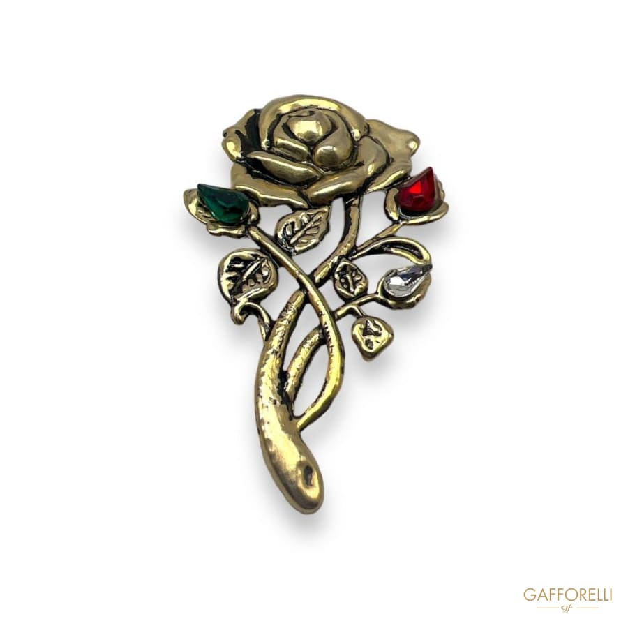 Tricolor Rose Brooch- Art. A530 - Gafforelli Srl brooches