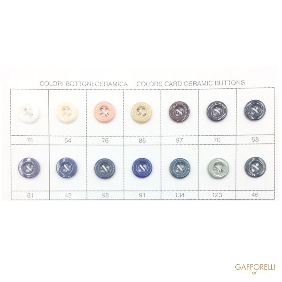4 Holes Ceramic Faceted Buttons - 9197 Gafforelli Srl glass