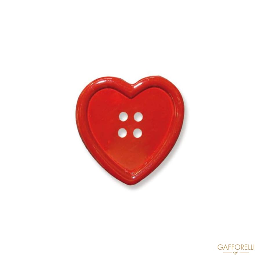 4 Holes Heart Buttons With Border - 6947 Gafforelli Srl