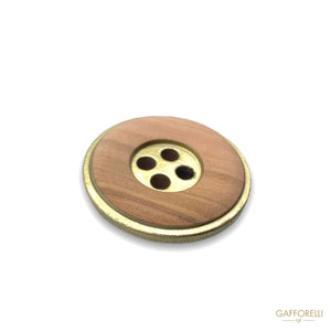 4 Holes Wood Buttons With Metal Centre 1691 - Gafforelli Srl