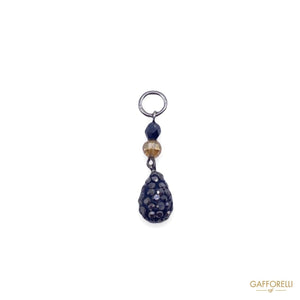 Beads Pendant With Micro Rhinestones 9182 - Gafforelli Srl