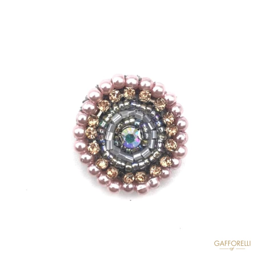 Beads And Rhinestones Button - A117 Gafforelli Srl