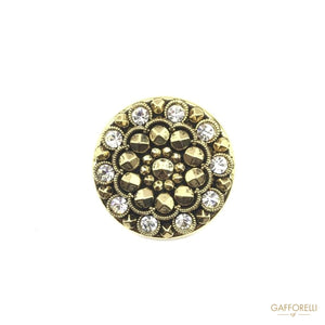 Beads And Rhinestones Button - A221 Gafforelli Srl
