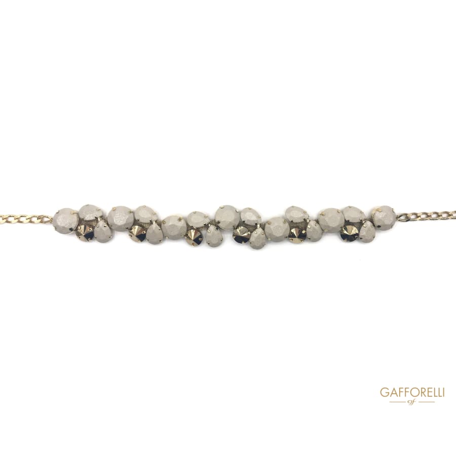 Belt with Stones and Gold Details 90 Cm C223 Gafforelli Srl