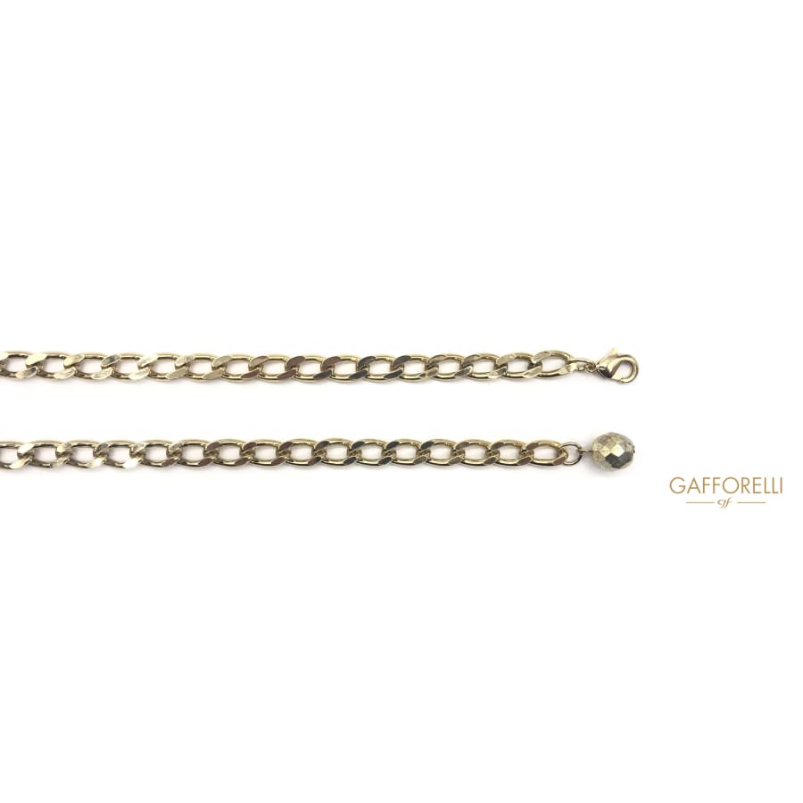 Belt with Stones and Gold Details 90 Cm C223 Gafforelli Srl