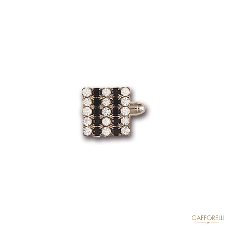 Bicolor Cufflink Full of Rhinestones - 3666 Gafforelli Srl