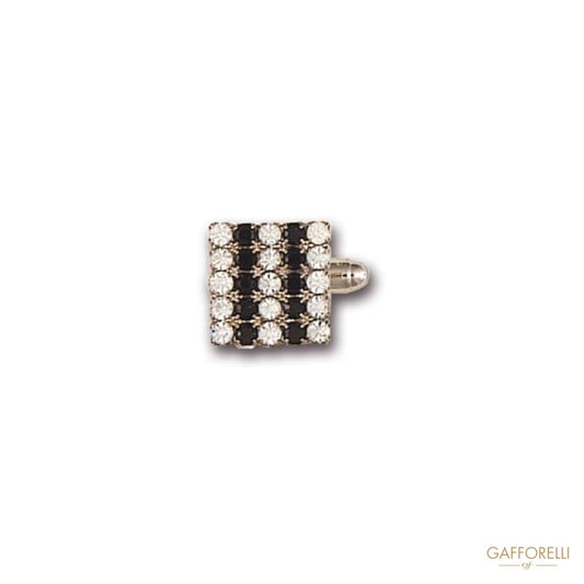 Bicolor Cufflink Full of Rhinestones - 3666 Gafforelli Srl
