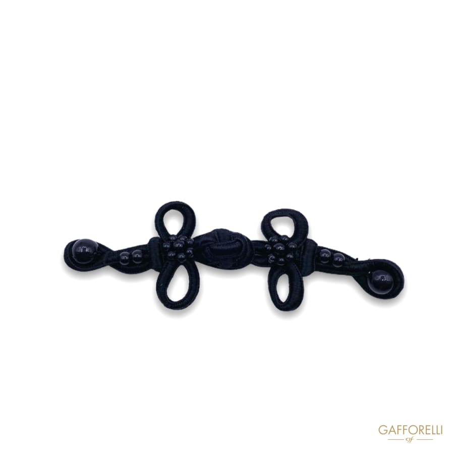 Black Toggles with Decorative Beads H219 - Gafforelli Srl