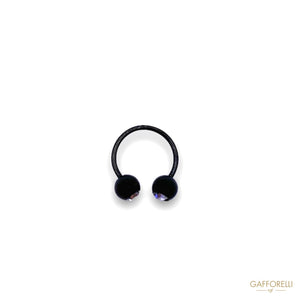 Black Unscrewable Piercing With Jeweled Balls U300 -