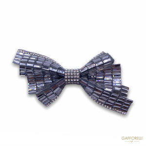 Bow Brooch With Different Sizes Of Glitter A364 - Gafforelli