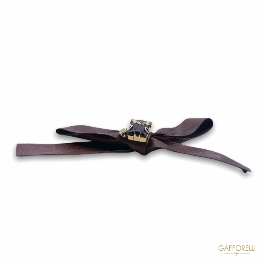 Bow-shaped Brooch In Leather H339 - Gafforelli Srl BOW •