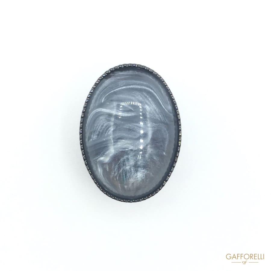Brass Oval Cabochon Buttons - 6321 Gafforelli Srl polyester