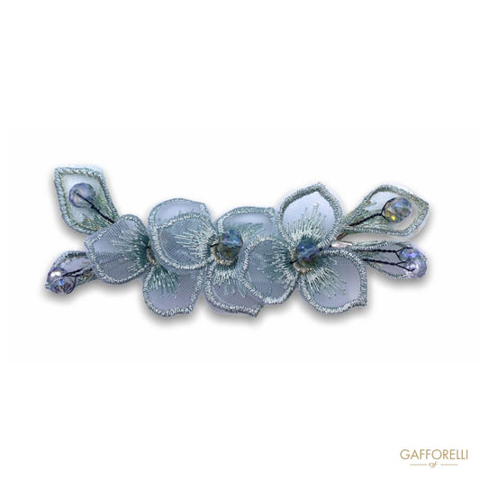 Brooch with Floral Pattern and Rhinestones H267- Gafforelli