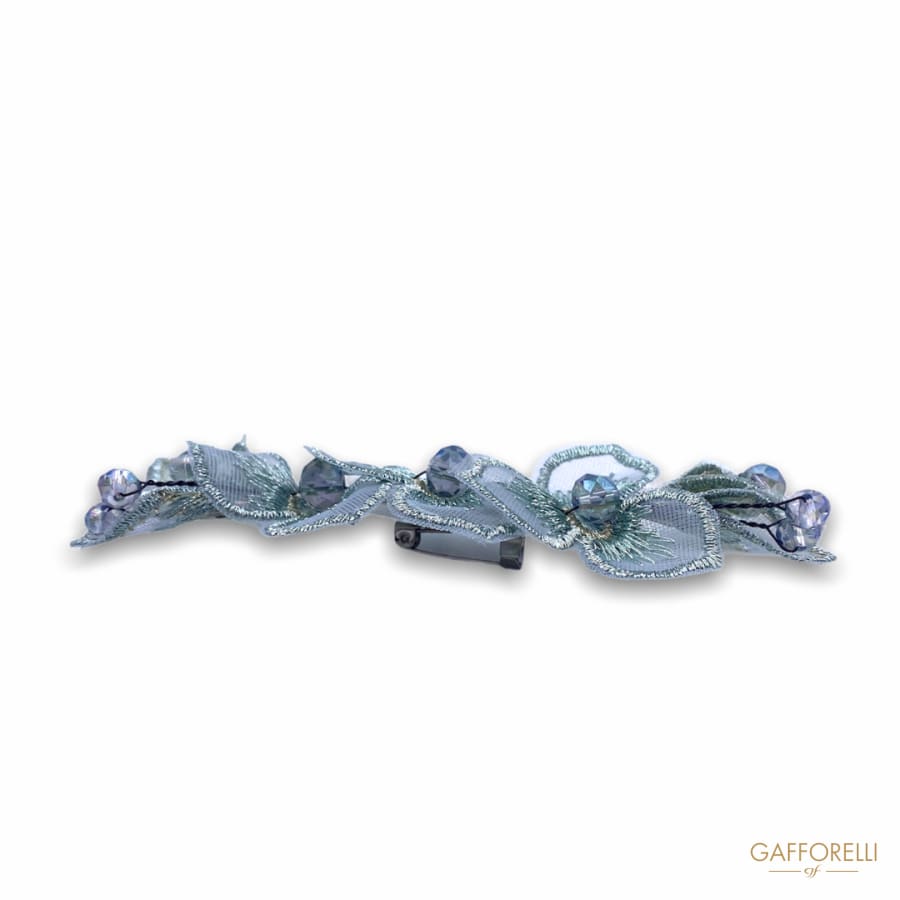 Brooch With Floral Pattern And Rhinestones H267- Gafforelli