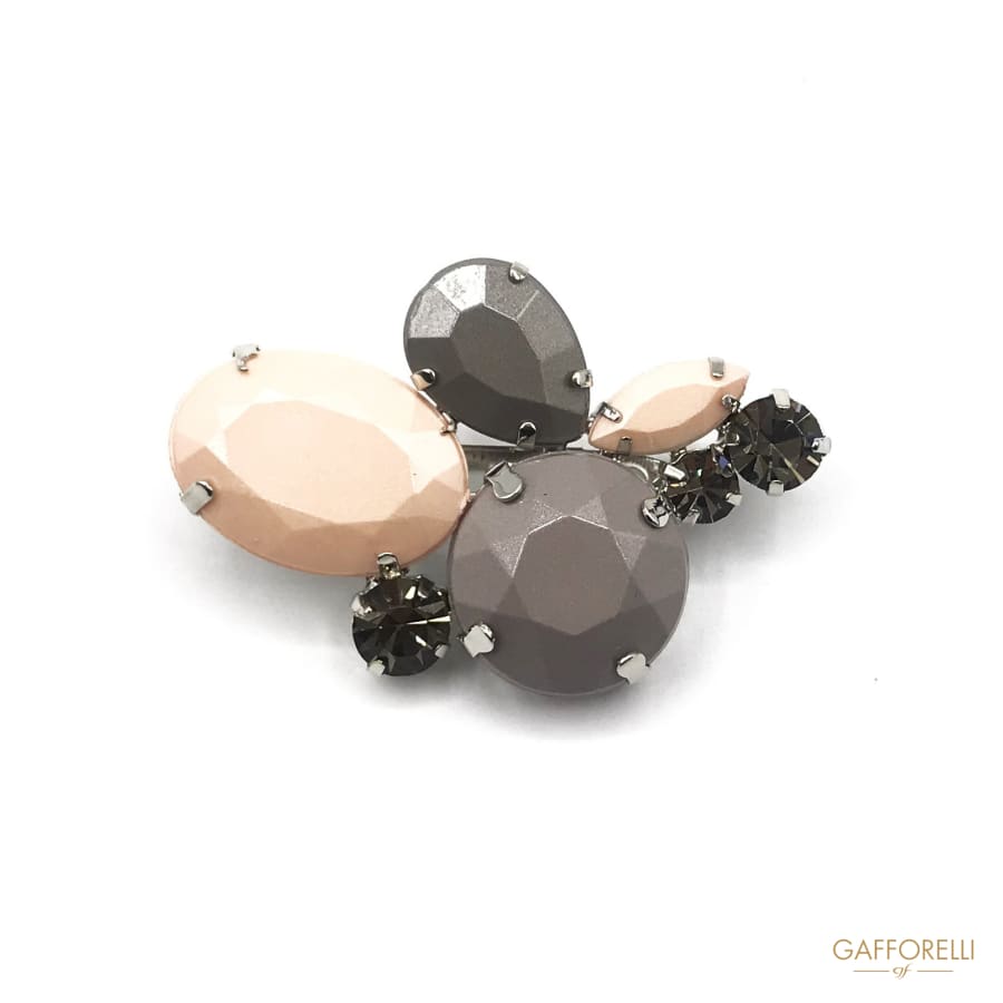 Brooch with Stones and Rhinestones - 9208 Mod Gafforelli