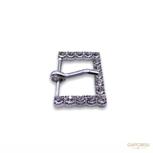 Buckle With Prong And Side Rhinestones 5371 - Gafforelli Srl