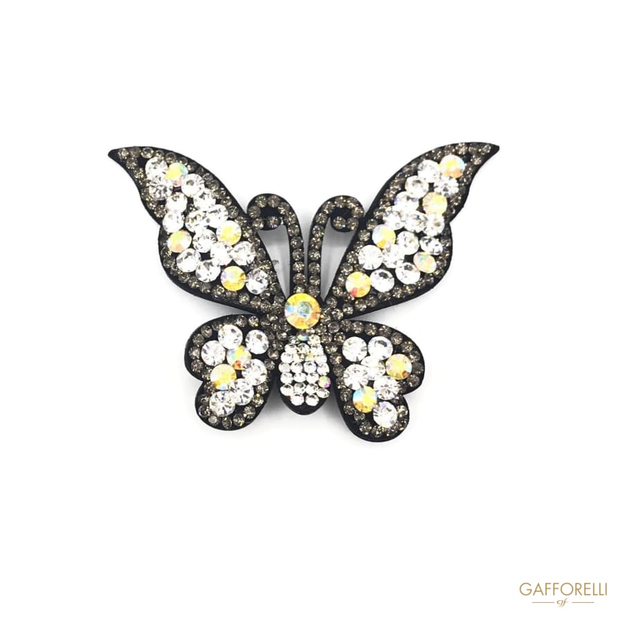 Butterfly Brooch With Rhinestone - 1075 Gafforelli Srl