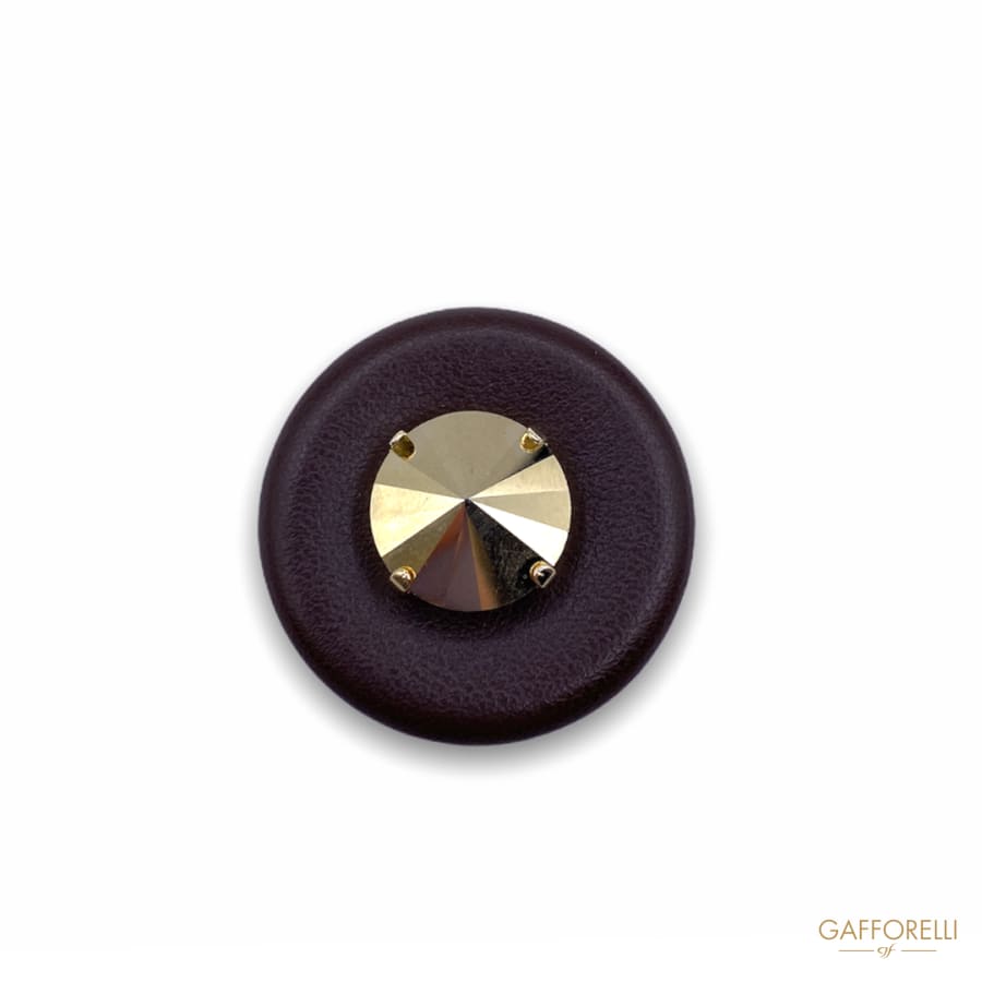 Button Covered In Eco Leather Wiht Metalized Gold H337 -