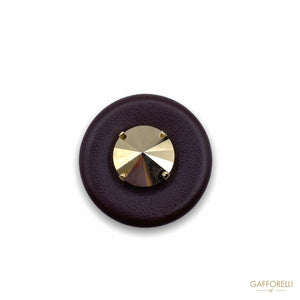 Button Covered In Eco Leather Wiht Metalized Gold H337 -