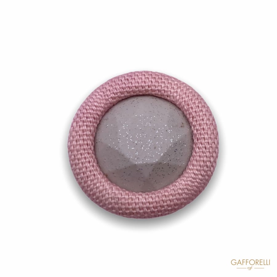Button Covered In Fabric With Central Stone Effect H292 -