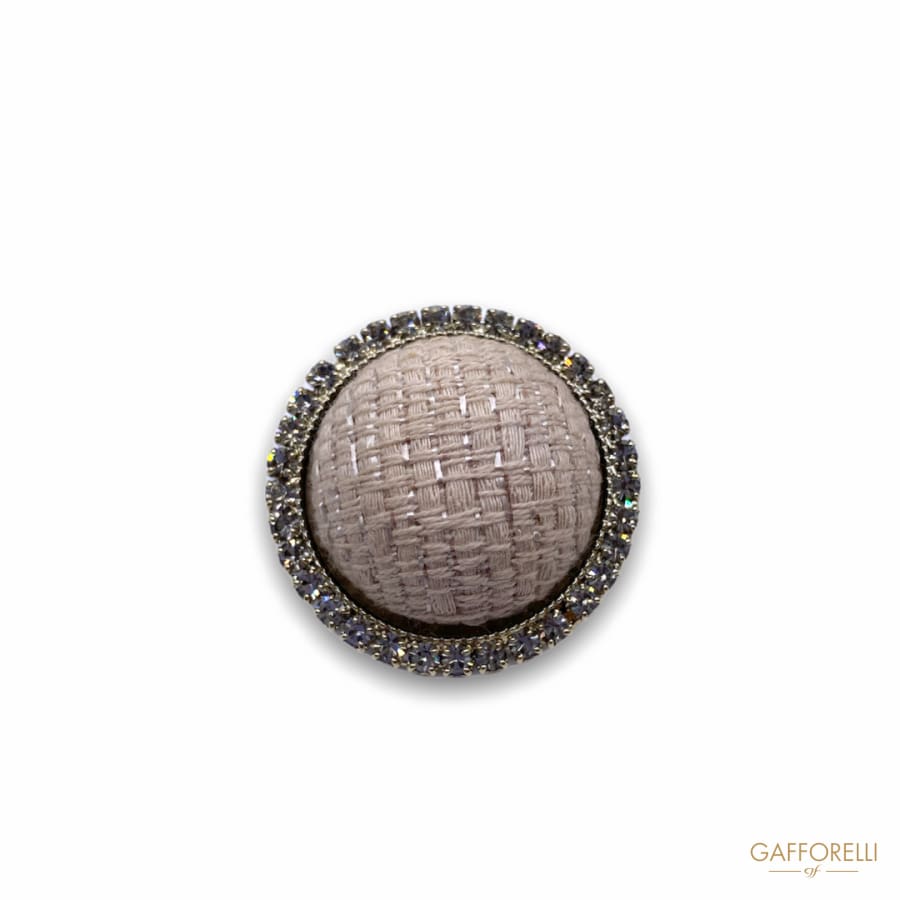 Button Covered With Metal Base And Rhinestones H157 -