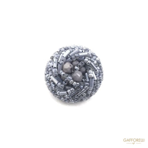 Button With Rhinestones And Beads - Art. H198 rhinestone