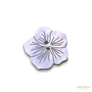 Button In White Mother Of Pearl Lasered The Shape a Flower