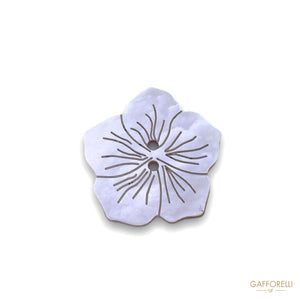 Button In White Mother Of Pearl Lasered The Shape a Flower