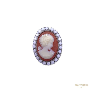 Cammeo Buttons Decorated With Swarovski -6295 Gafforelli Srl