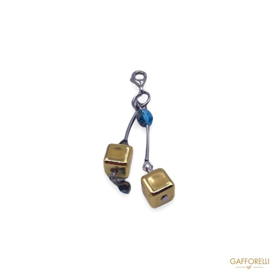 Carabiner Pendant With Beads And Cubes 9156 - Gafforelli Srl
