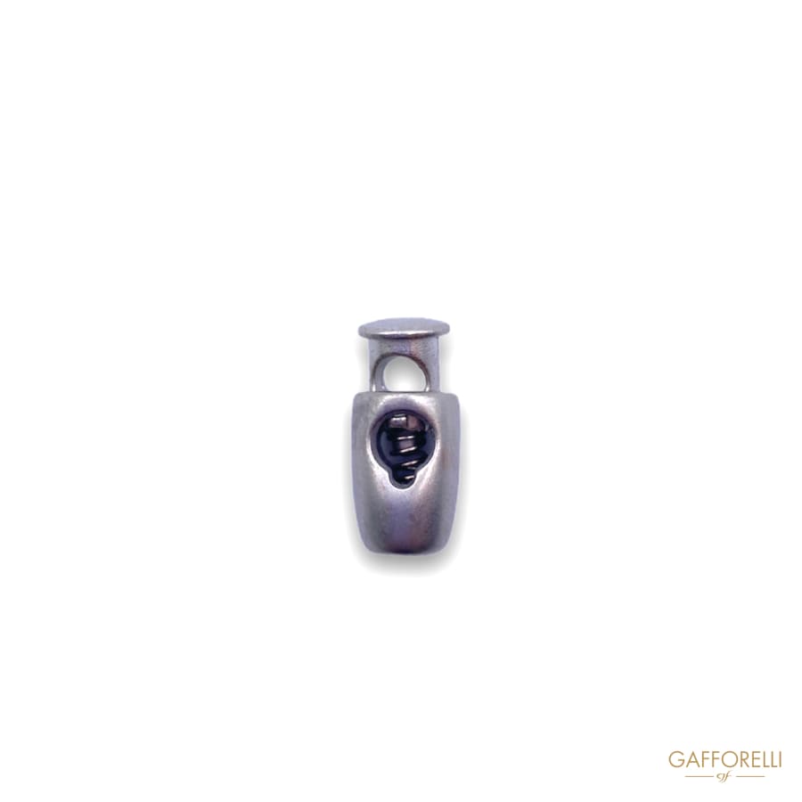 Classic one Hole Matte Silver Cord Stopper V63 - Gafforelli
